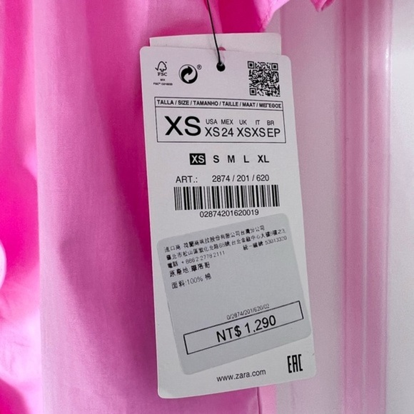 NWT! ZARA Barbie Coquette Light Pink Off Shoulder Ruffle Top Blouse XS - Picture 4 of 9